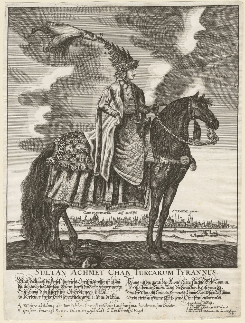 أحمد الثالث - سلطان أحمد الثالث (1673-1736) - مجهول - 1710 - نقش على النحاس - 37.5 × 28 - مجموعة خاصة بواسطة مجهول مجهول