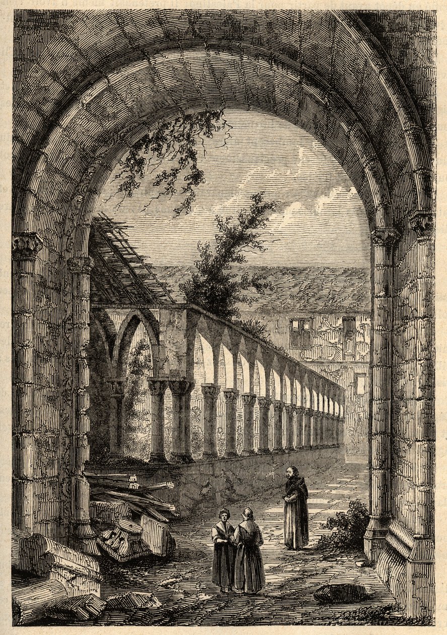 الدير السابق لـ Convent des Cordeliers أو Saint-Francois de Quimper (Finistere) - - نقش في "" PATRIE - وصف PECTURESSE DE LA FRANCE في 6 مجلدات بواسطة لوسين هوارد - نهاية القرن التاسع عشر بواسطة مجهول مجهول