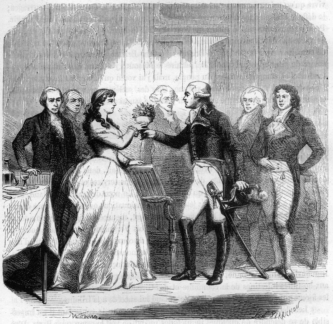 شارل فرانسوا دو بيرييه دوموريز (1739-1823) ، الجنرال الفرنسي في مدام رولان (مانون رولاند) (1754-1793) - نقش في "Histoire des Girondins" لألفونس دي لامارتين (1790-1869) 1865-1866 - مجموعة خاصة بواسطة مجهول مجهول