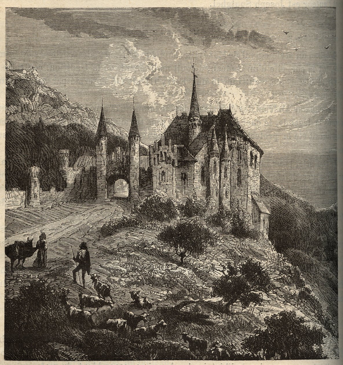 شاتو دو مونتيه - Vandoeuvre-les-Nancy - لورين - نقش في "" PATRIE - الصورة وصف مقتضب لفرنسا في 6 مجلدات بواسطة LUCIEN HUARD - نهاية القرن التاسع عشر بواسطة مجهول مجهول