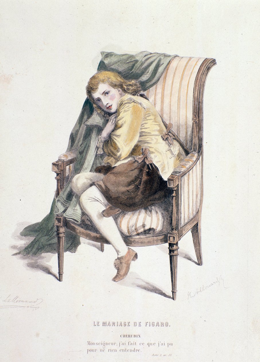 شخصية تشيروبينو في زواج فيجارو ، أوبرا موزارت (1837) بواسطة مجهول مجهول