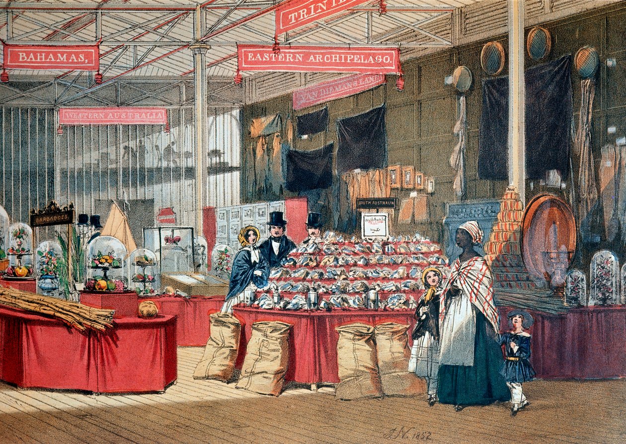 جناح المنتجات الاستعمارية في معرض لندن العالمي. 1851. لندن ، متحف فيكتوريا وألبرت بواسطة مجهول مجهول