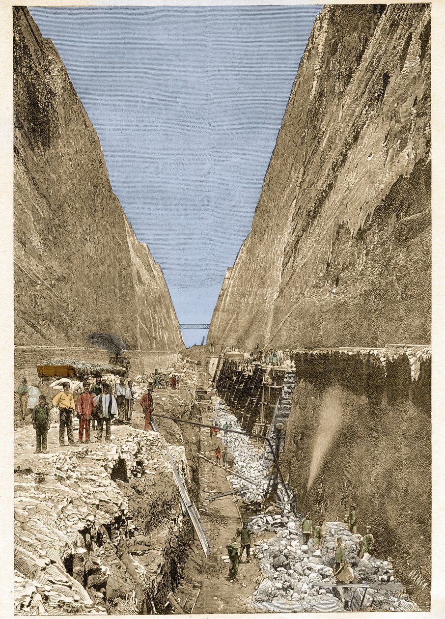 انشاء ترعة كورينث 1893 - حفر - انشاء ترعة كورينث. بواسطة مجهول مجهول