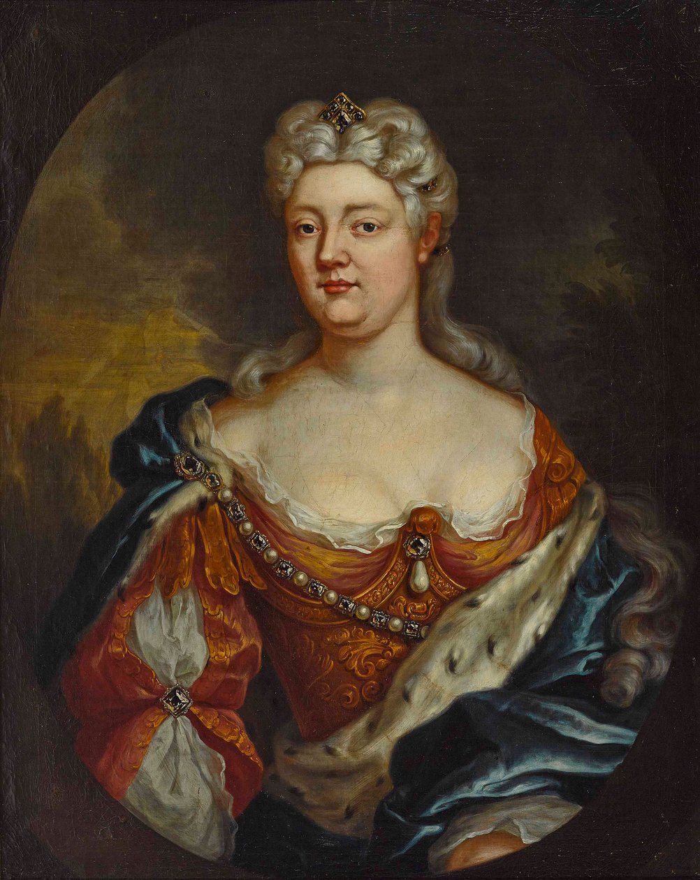 الكونتيسة بالاتين كارولين ناساو ساربروكن (1704-1774) - مجهول. زيت على قماش ، ج. 1725. الأبعاد: 85x67 سم مجموعة خاصة بواسطة مجهول مجهول