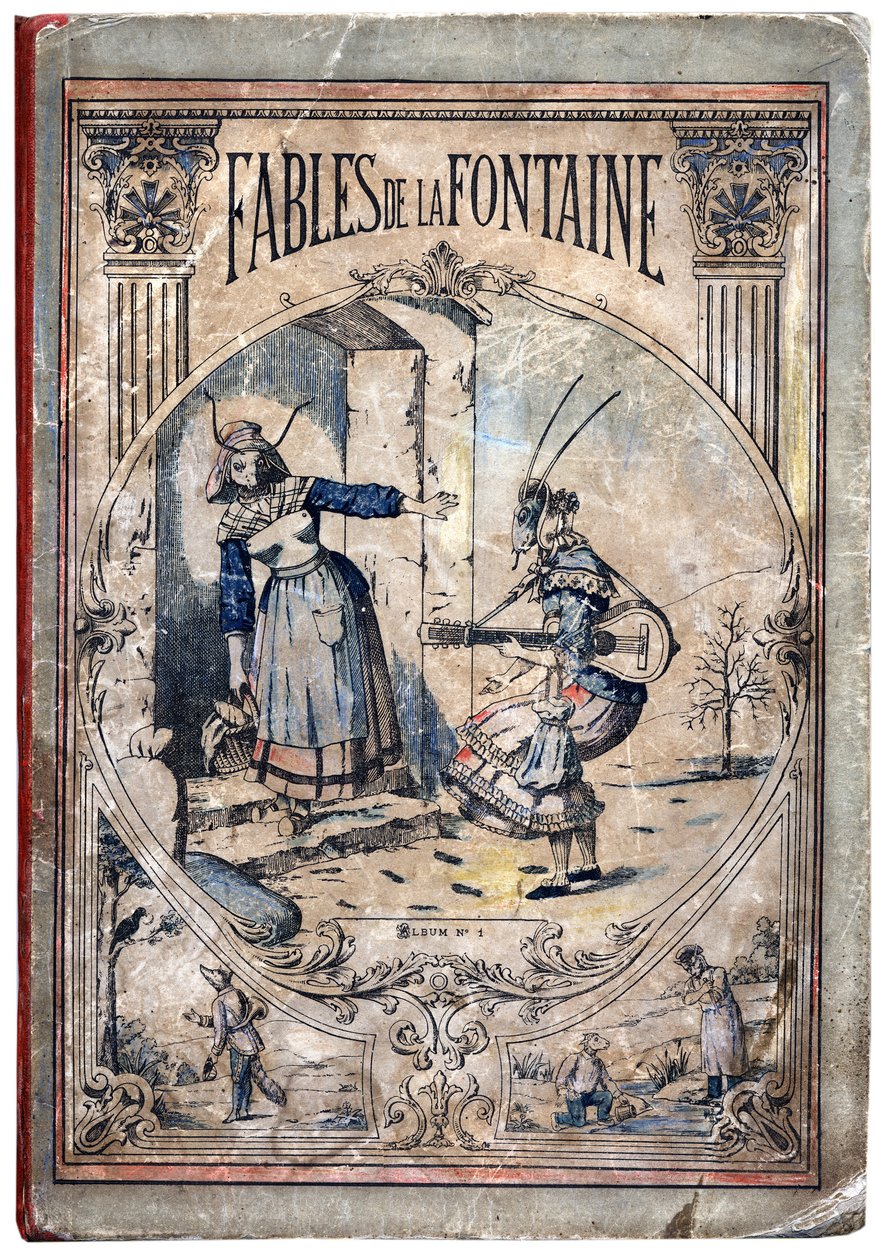 Cover. Anonymous illustration for Les Fables by Jean de LA FONTAINE (Lafontaine) (1621-1695). Imaging of Pont-a-Mousson, circa 1880. Private collection. بواسطة مجهول مجهول