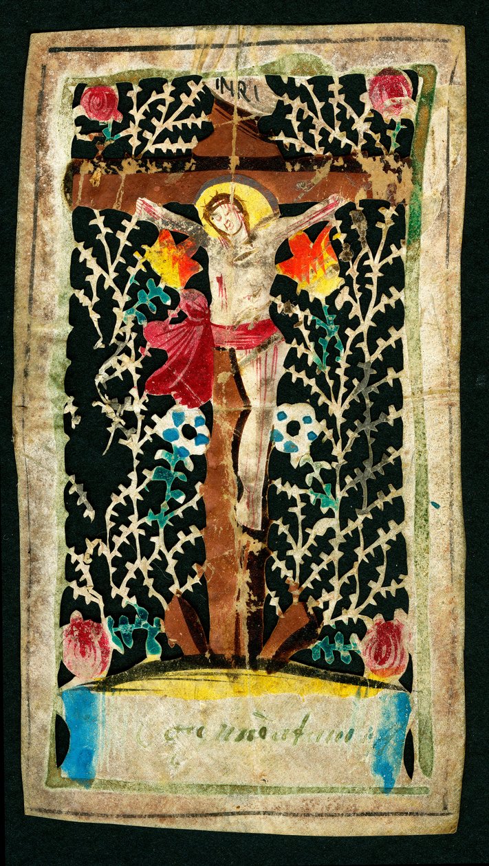 صلب الصورة التقية في القناة. النقوش INRI (I.N.R.I.). مجموعة خاصة بواسطة مجهول مجهول