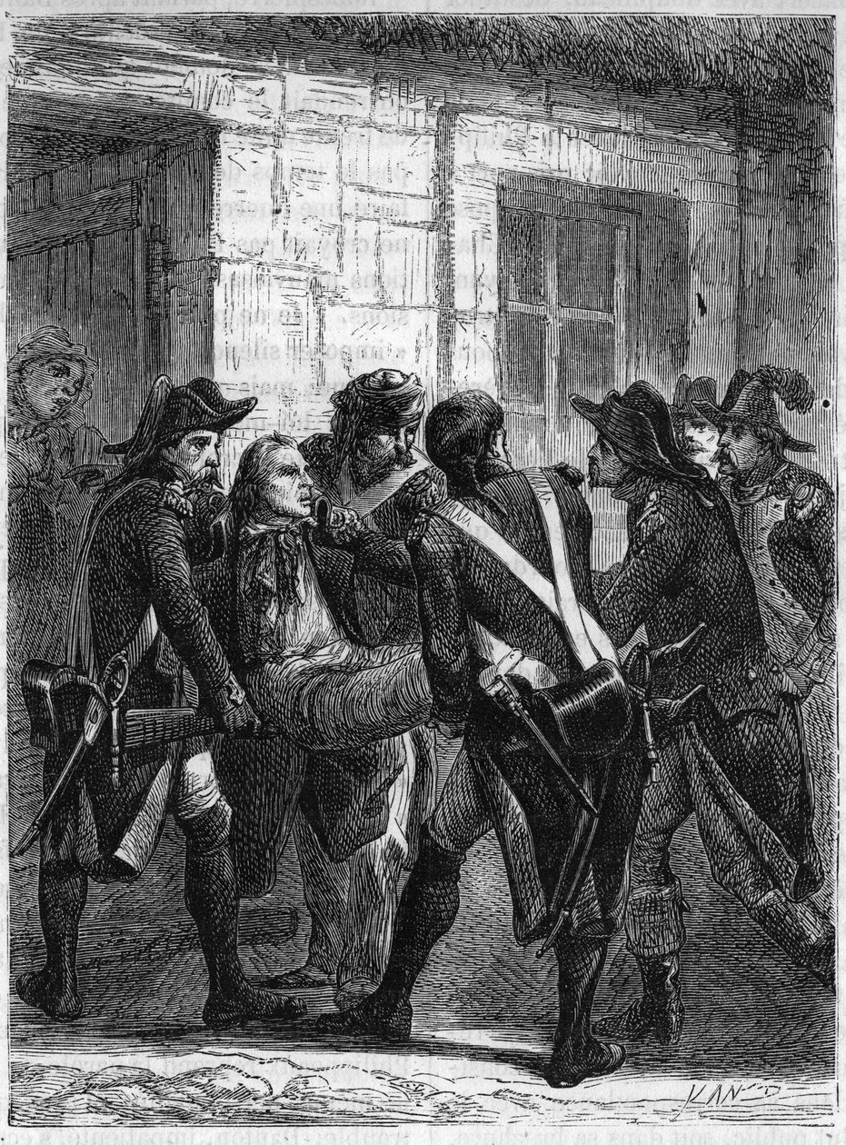 وفاة الجنرال ميشيل أرماند (ميشيل أرماند) من BEAUPUY (1755-1796) في فال دنفر. نقش من عام 1866 في "Histoire de la Revolution francaise" لأدولف تيير. مجموعة خاصة. بواسطة مجهول مجهول