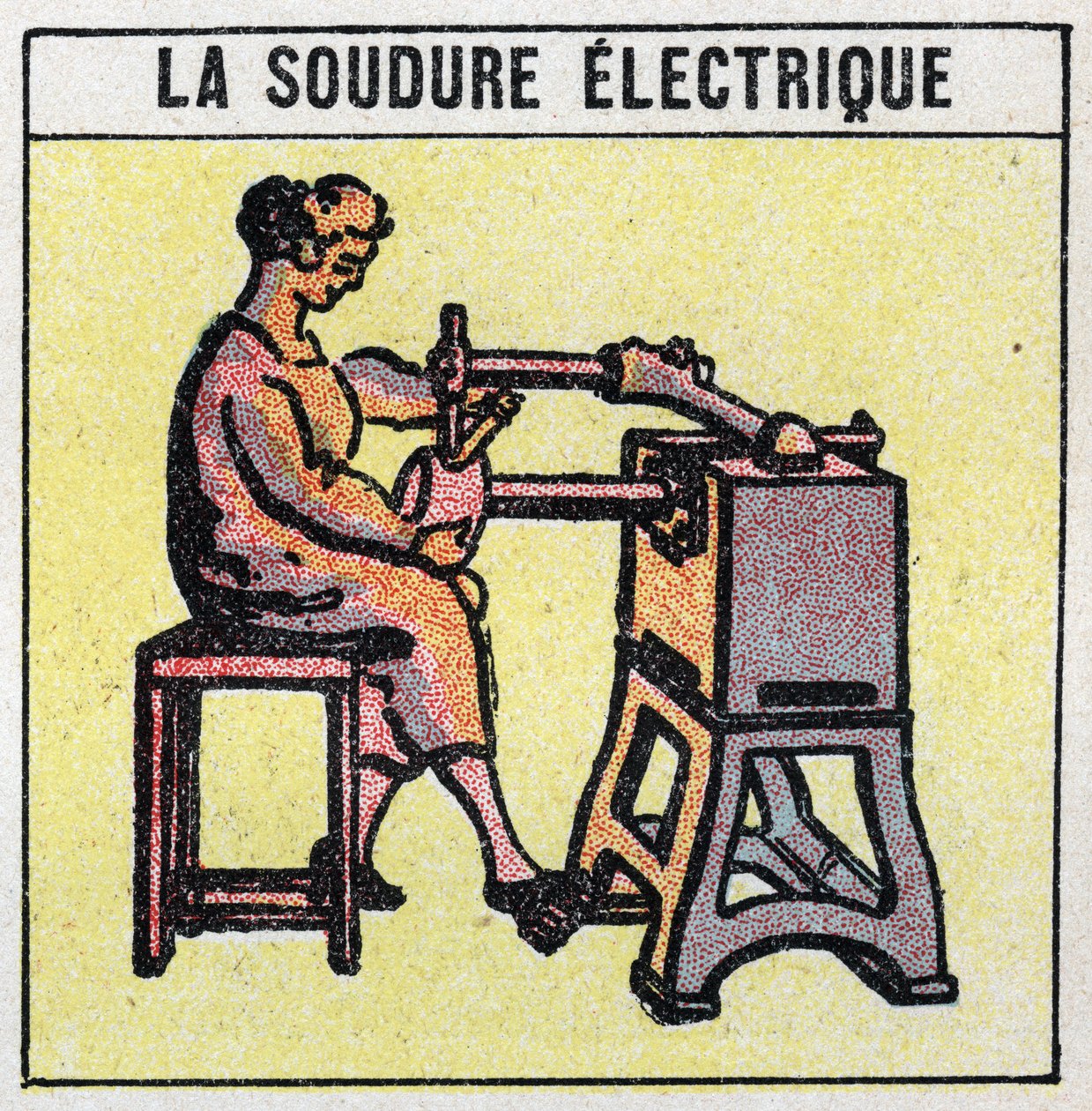 الأدوات الكهربائية: اللحام الكهربائي. رسم توضيحي مجهول عام 1925. مجموعة خاصة. بواسطة مجهول مجهول