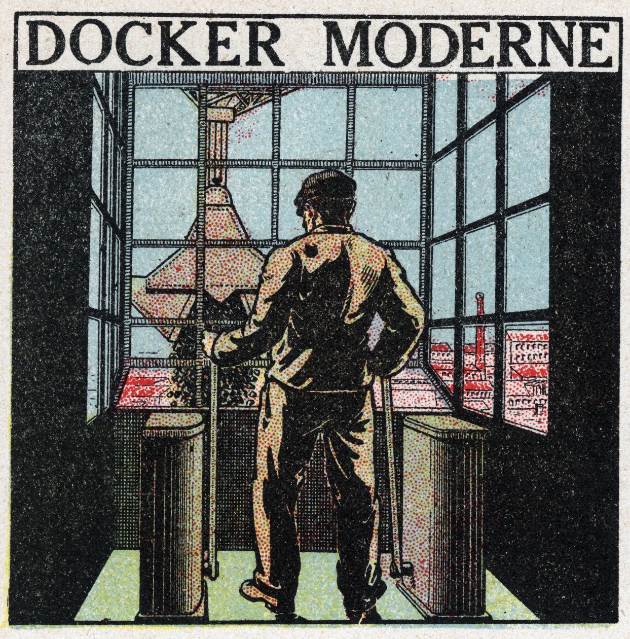 الأدوات الكهربائية: عامل ميناء حديث (1920). رسم توضيحي مجهول من عام 1925. مجموعة خاصة. بواسطة مجهول مجهول