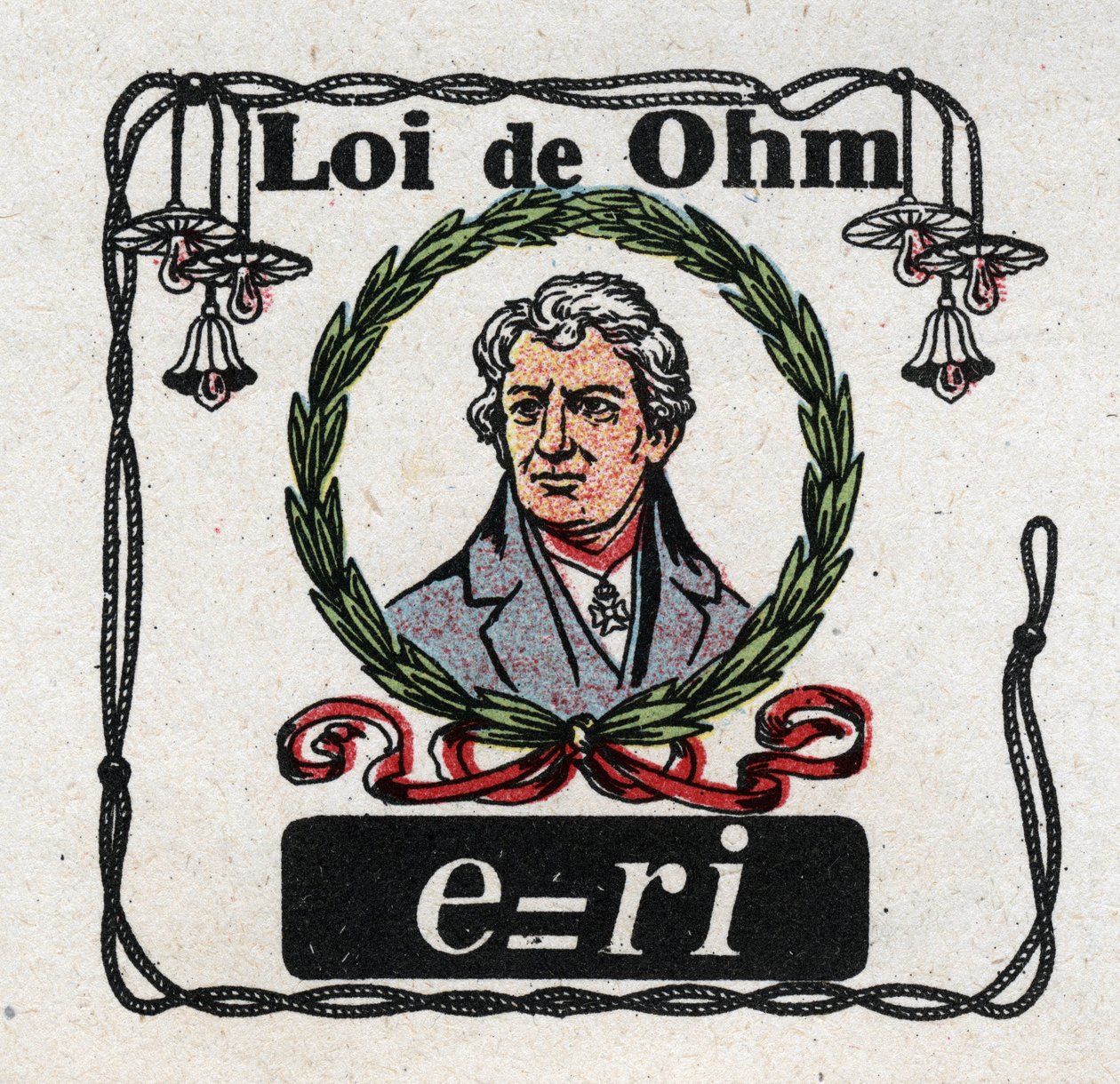 الوحدات الكهربائية: قانون أوم للفيزيائي جورج سيمون أوم (1787-1854). رسم توضيحي مجهول من عام 1925. مجموعة خاصة. بواسطة مجهول مجهول