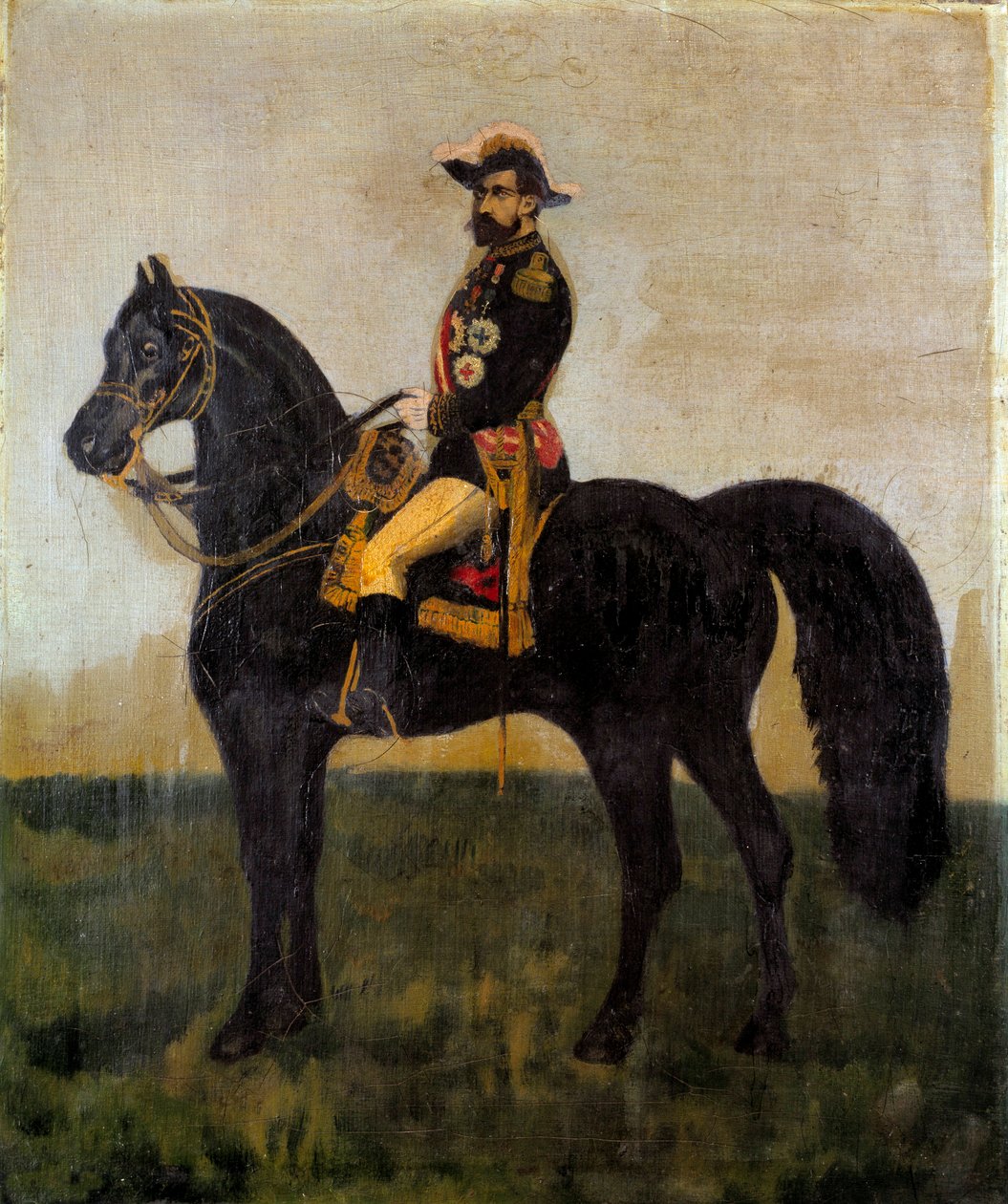 صورة الفروسية للجنرال جورج بولانجر (1837-1891) رسم سياسي مجهول من القرن التاسع عشر صن. 0،55x0،46 م باريس ، متحف كارنافالي بواسطة مجهول مجهول