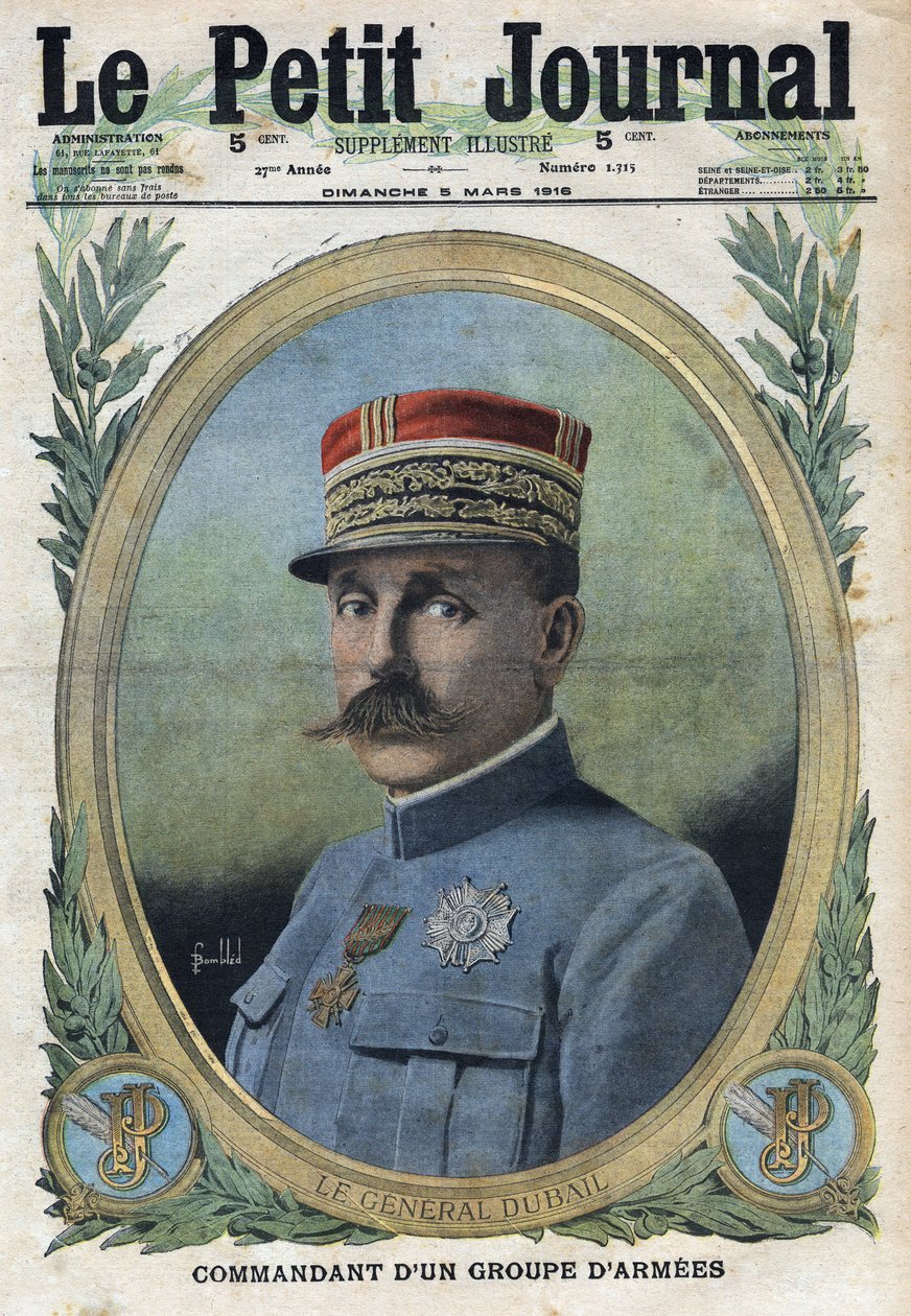 الحرب العالمية الأولى 1914-1918 (الحرب 14-18). صورة للجنرال أوغست دبييل (1851-1934). فى "" لو بيتيت جورنال "فى 5/3/1916. مجموعة خاصة بواسطة مجهول مجهول