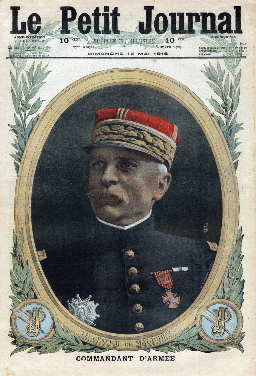الحرب العالمية الأولى 1914-1918 (الحرب 14-18). صورة للجنرال لويس إرنست دي مودهي (1857-1921) قائد الجيش. في "" لو بيتيت جورنال "بتاريخ 14/5/1916. مجموعة خاصة بواسطة مجهول مجهول