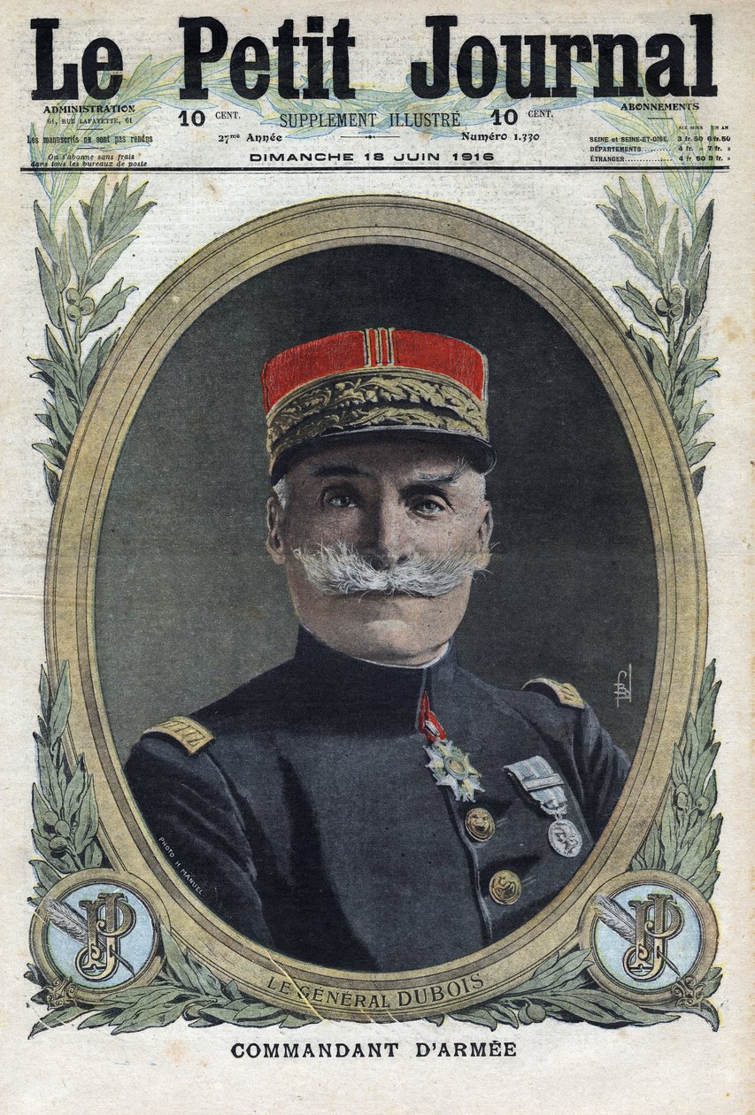 الحرب العالمية الأولى 1914-1918 (الحرب 14-18). صورة للجنرال الفرنسي بيير دوبوا (1852-1924). في "" لو بيتيت جورنال "بتاريخ 18/06/1916. مجموعة خاصة بواسطة مجهول مجهول