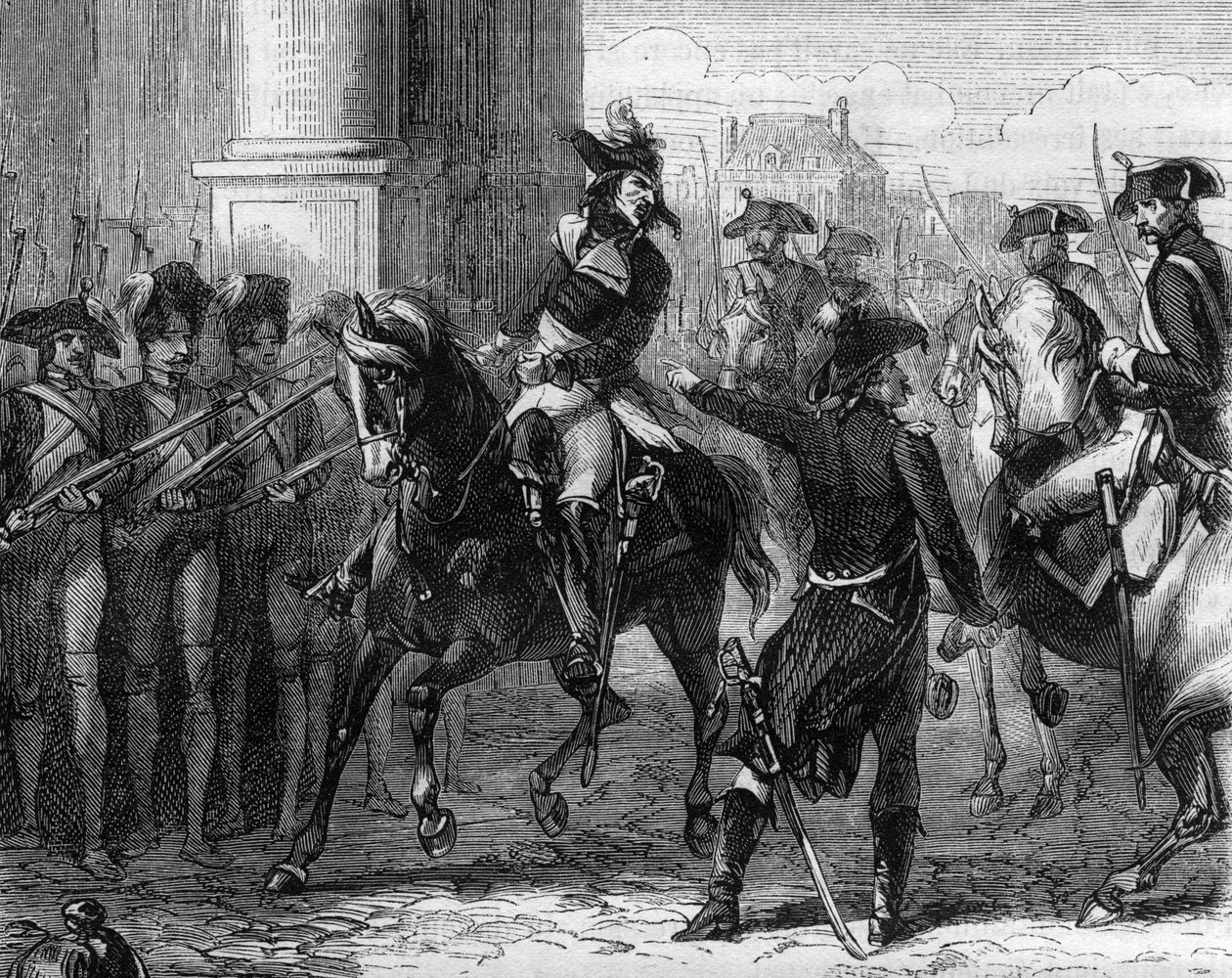 فرانسوا هانريوت (1761-1794) ، ثوري فرنسي عند باب المؤتمر (9 Thermidor 1794) - نقش في "Histoire des Girondins" لألفونس دي لامارتين (1790-1869) 1865-1866 - مجموعة خاصة بواسطة مجهول مجهول