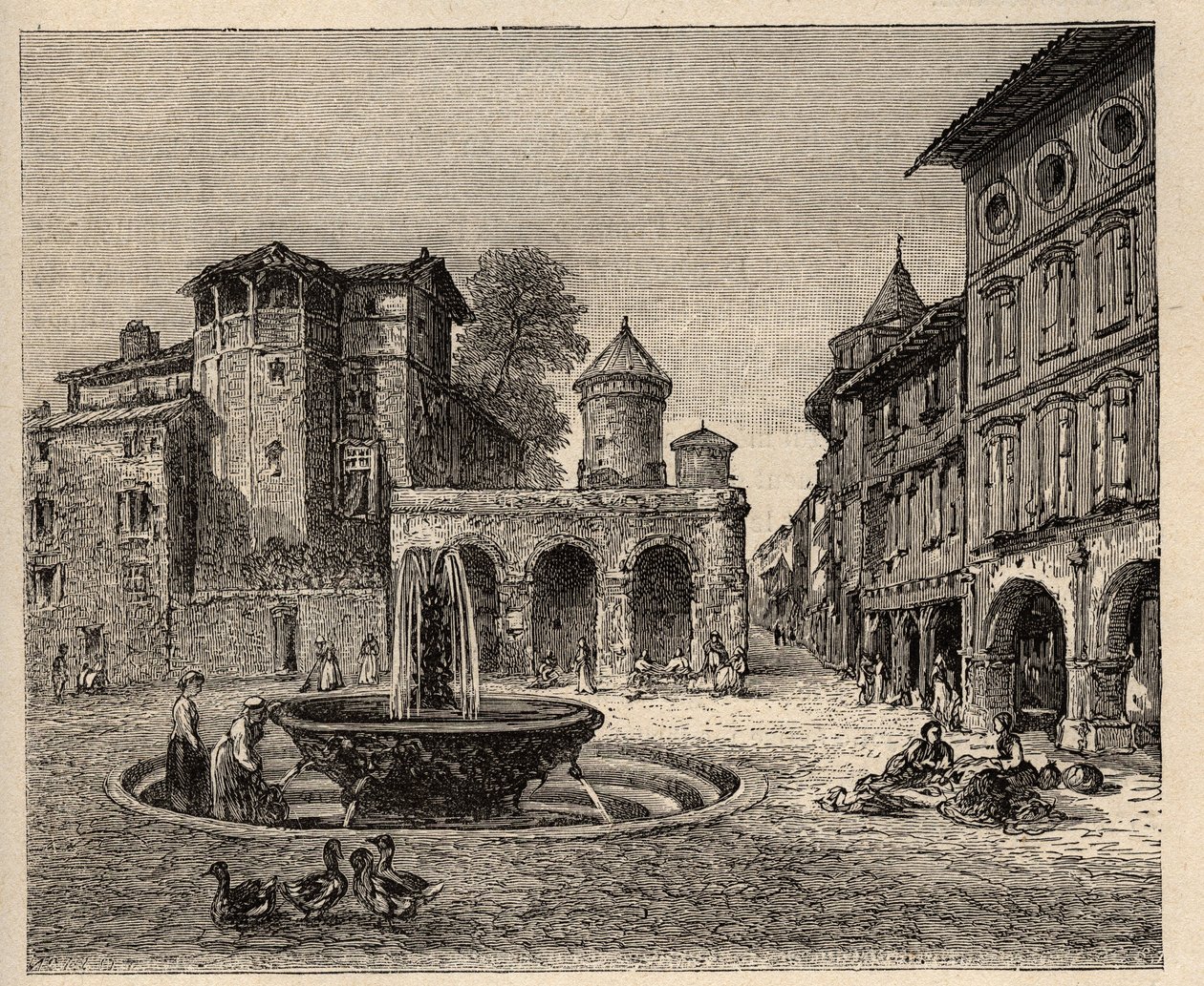 Gaillac - Tarn - Occitanie - نقش في "" PATRIE - صورة وصف مقتضب لفرنسا في 6 مجلدات بواسطة LUCIEN HUARD - نهاية القرن التاسع عشر بواسطة مجهول مجهول