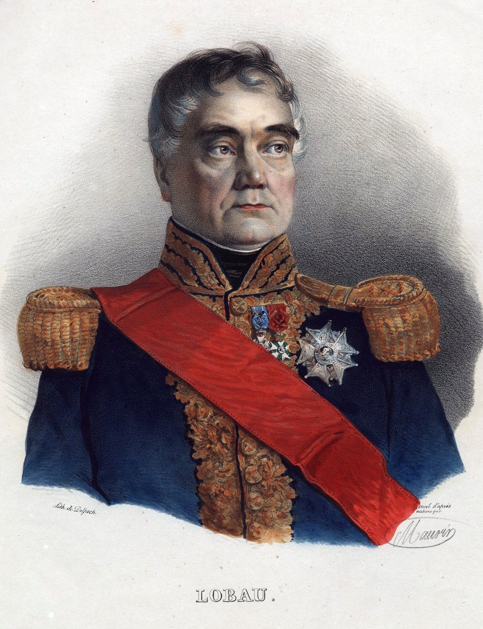 جورج موتون دي لوباو (1770-1838) ، مارشال فرنسا - مجهول - 1835 - طباعة حجرية ، ألوان مائية - 32 × 24 - مجموعة خاصة بواسطة مجهول مجهول