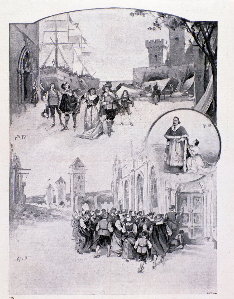 Illustration for the opera La cortigiana by Antonio Scontrino, played in Milan in 1896 بواسطة مجهول مجهول