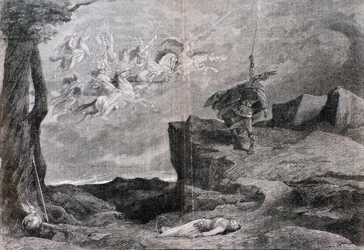 رسم توضيحي لأوبرا The Walkyrie في The Ring of the Nibelung بواسطة Wagner بواسطة مجهول مجهول