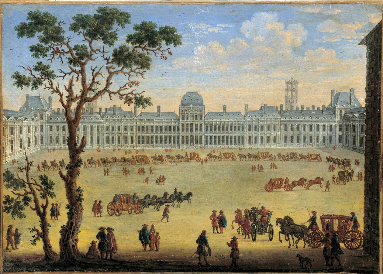 منظر خيالي للقصر ولوحة Tuileries Park Anonymous. القرن ال 17. خافت. 0،35x0،49 م. بواسطة مجهول مجهول