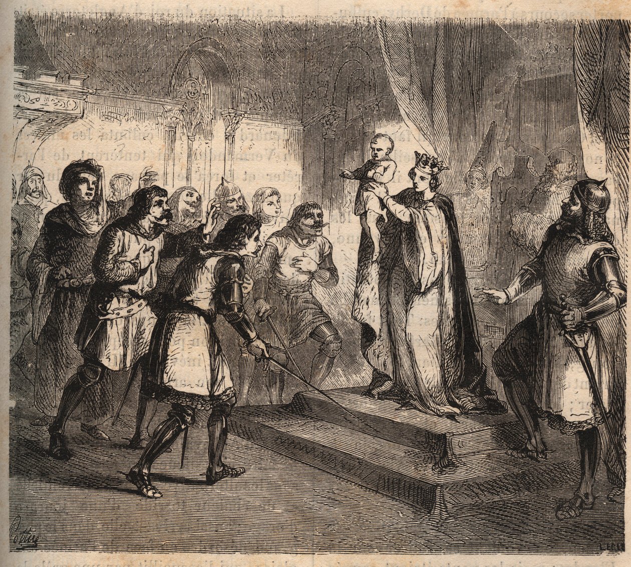 جان فلاندرز (1295-1374) ، زوجة جان دي مونتفورت ، دوق بريتاني (1293-1345) تقدم ابنها جون الرابع ملك بريتاني ، كونت مونتفورت (المعروف باسم الفاتح أو الفاتح بواسطة مجهول مجهول