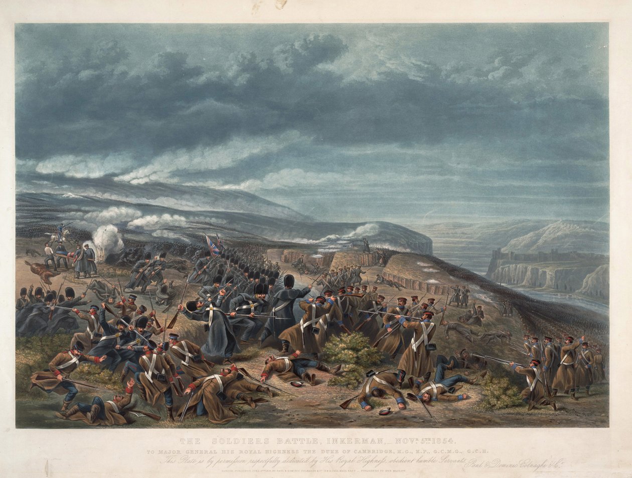 وقعت معركة إنكرمان في 5 نوفمبر 1854 ، بالقرب من إنكرمان ، بين الجيش الروسي والتحالف الفرنسي البريطاني خلال حرب القرم - معركة إنكرمان في 5 نوفمبر. بواسطة مجهول مجهول
