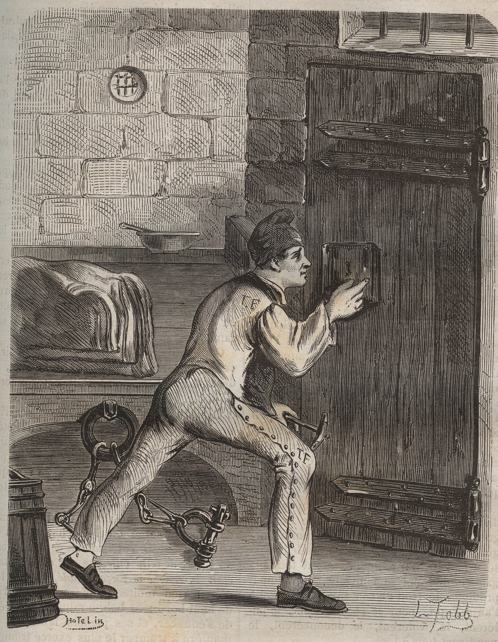 Le forcat Blouet - نقش في "Histoire des bagnes depuis leur create à nos jours" (1877) بقلم بيير زكون (1817-1895) (كولونيا بينالي - مستعمرة جزائية) مجموعة خاصة بواسطة مجهول مجهول