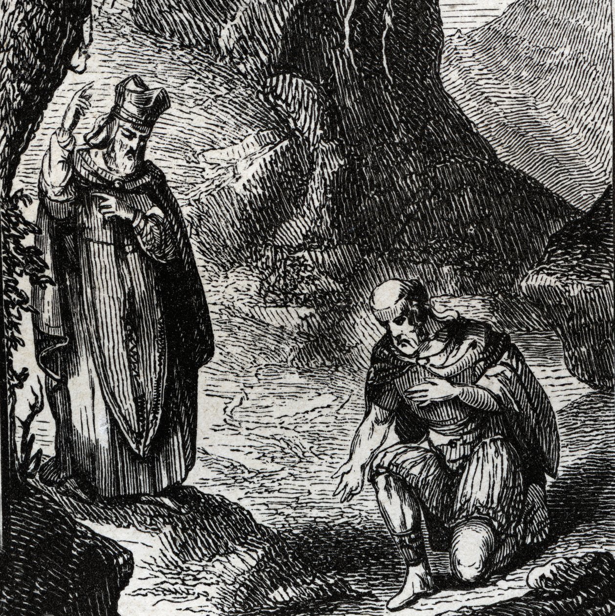 Martial de Limoges أو Saint Martial (القرن الثالث) تحويل زعيم الشعب السلتي Lemovices - نقش عام 1846 في "" حياة القديسين "" ". مجموعة خاصة. بواسطة مجهول مجهول