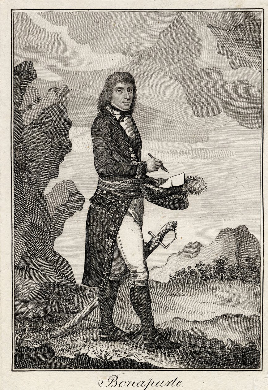 نابليون بونابرت - مجهول - 1797 - نقش على النحاس - 16،2 × 11،1 - مجموعة خاصة بواسطة مجهول مجهول