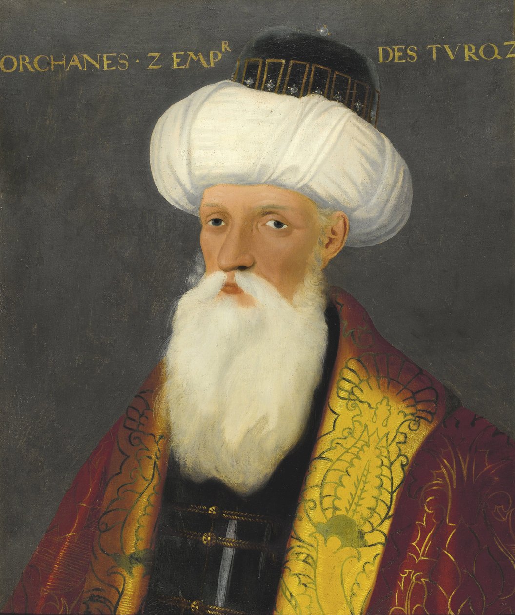 أورهان ، أورخان أو أورشان - صورة لأورهان الأول (1281-1362) ، سلطان الإمبراطورية العثمانية على قدم المساواة ، أوائل القرن التاسع عشر. - زيت على قماش ، 65 × 54 - مجموعة خاصة بواسطة مجهول مجهول