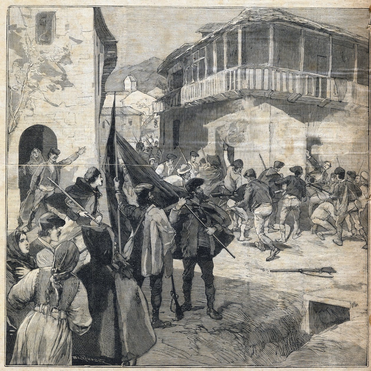 تمرد الفلاحين في صقلية. نقش في "" لو بيتي باريزيان "" "في 31/12/1893. بواسطة مجهول مجهول