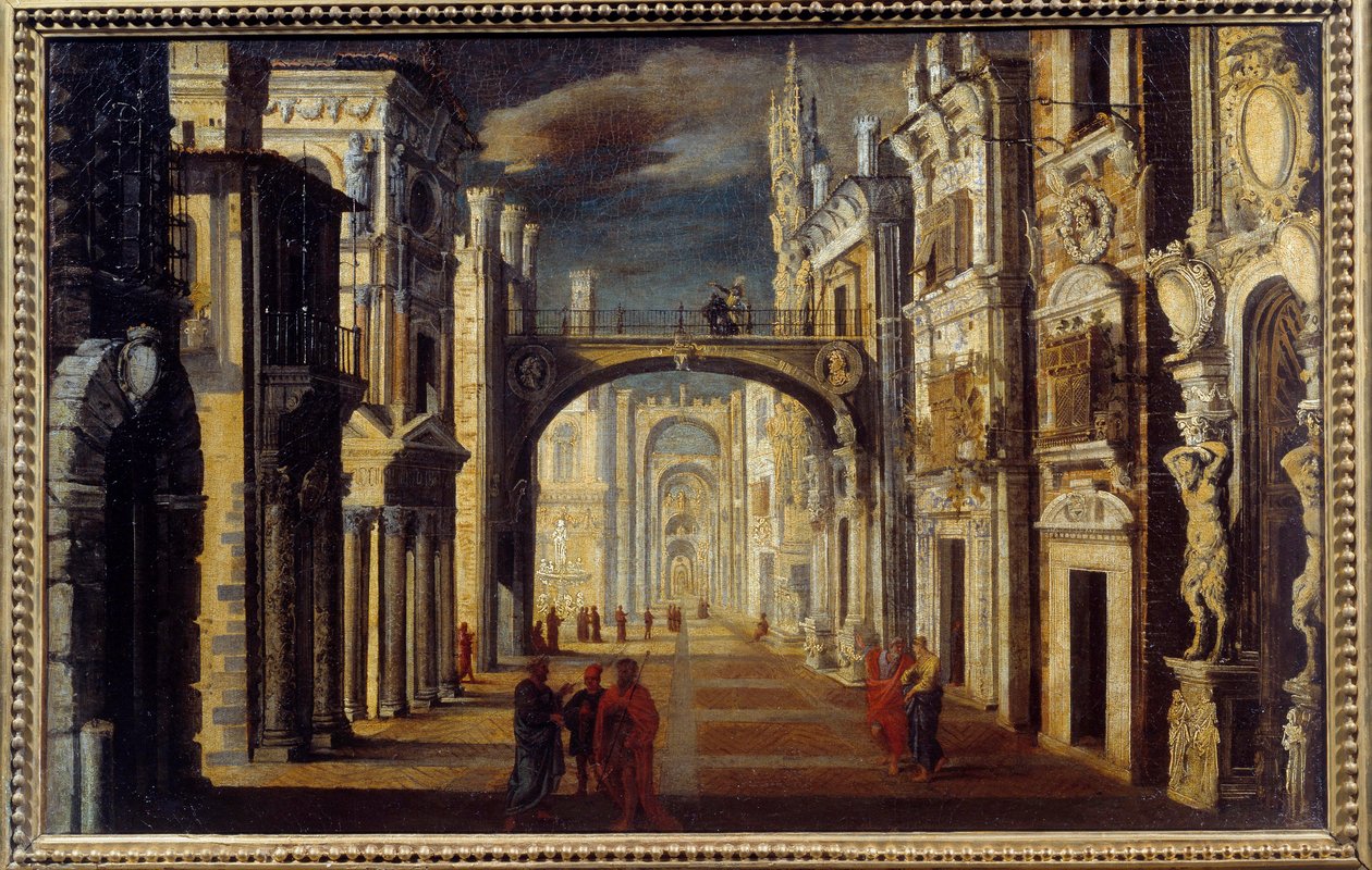 رسم داخلي منظور من قبل فرانسوا دي نومي (مونسو ديسيديريو) (1593-1644) شمس القرن السابع عشر. 0،51 × 0،81 م أورليانز ، متحف الفنون الجميلة بواسطة مجهول مجهول