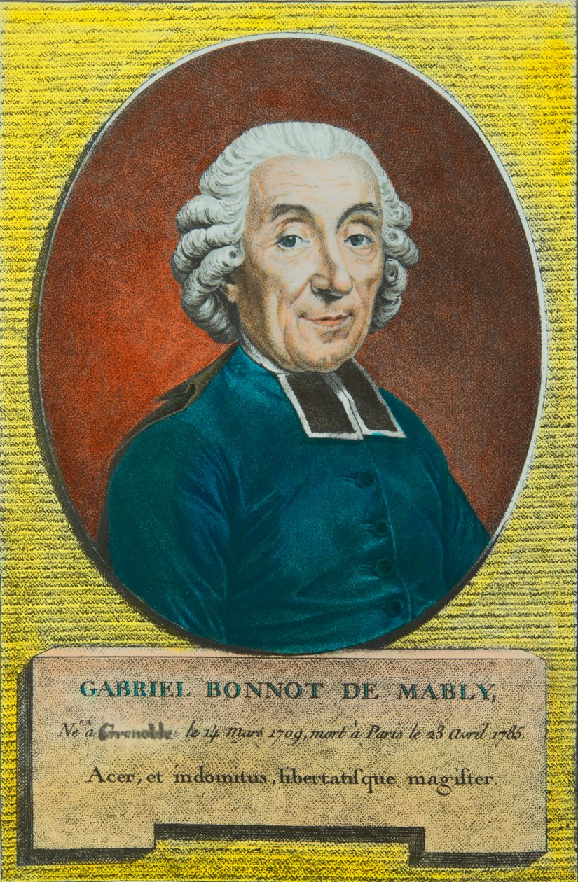 صورة لأبي غابرييل بونو دي مابلي (1709-1785) فيلسوف ورائد الاشتراكية الطوباوية ، مجموعة بريفيه بواسطة مجهول مجهول