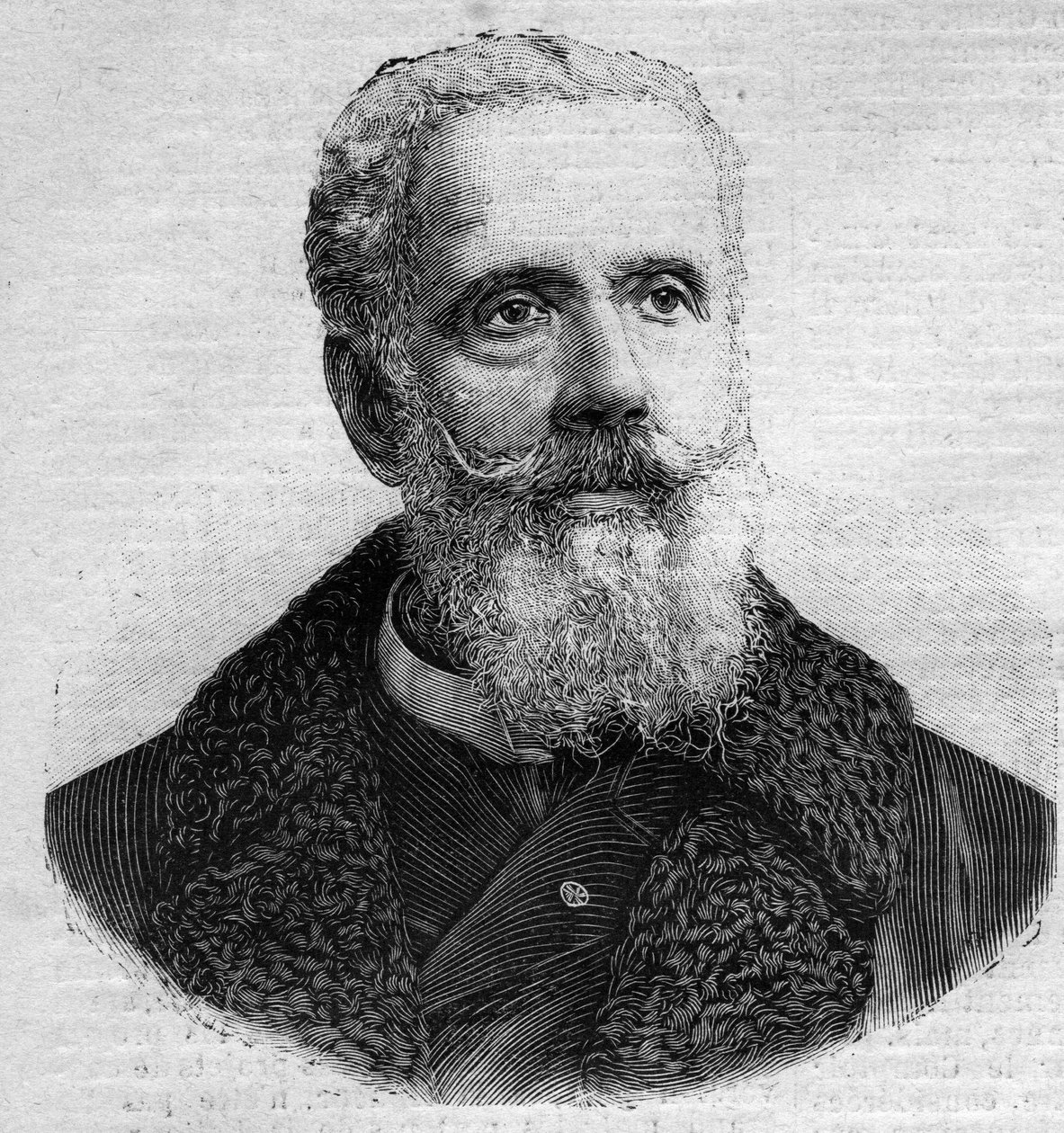 صورة لأناتول دي لا فورج (1821-1892) ، سياسي فرنسي. نقش في "" Le Peute Parisien "" بواسطة مجهول مجهول