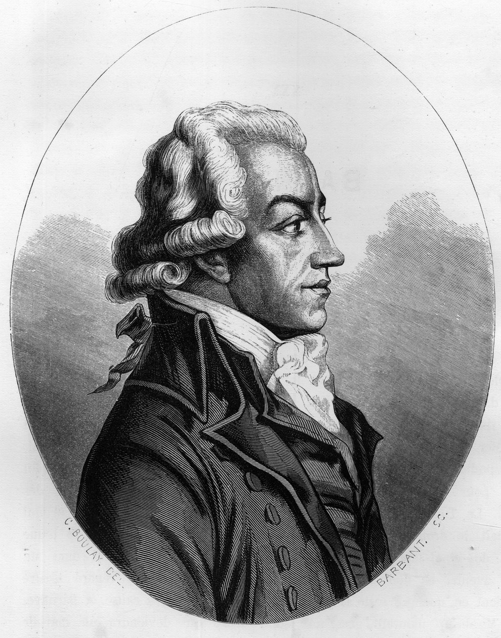 صورة أنطوان بيير جوزيف ماري بارناف (1761-1793) سياسي فرنسي - نقش من عام 1863 في "الكتاب الأحمر - هيستوار دي ليتشافود في فرنسا" لدوبراي دو لا ماهري - مجموعة خاصة بواسطة مجهول مجهول