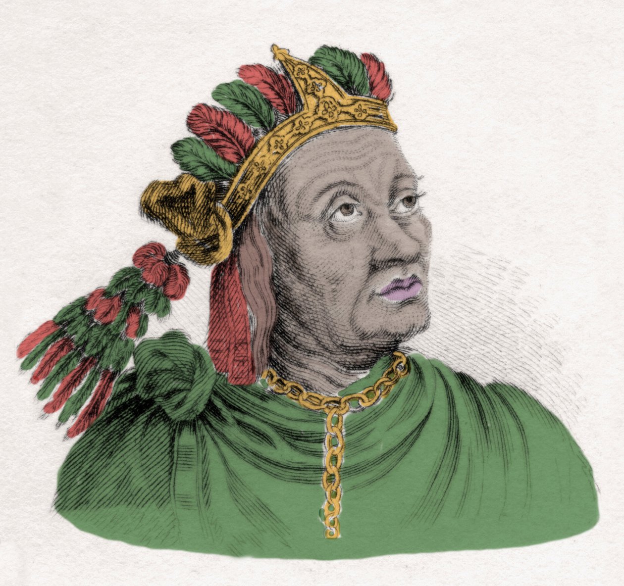 صورة لأتاهوالبا (1502-1533) ، آخر إمبراطور لإمبراطورية الإنكا. نقش القرن التاسع عشر. ميلانيز بواسطة مجهول مجهول