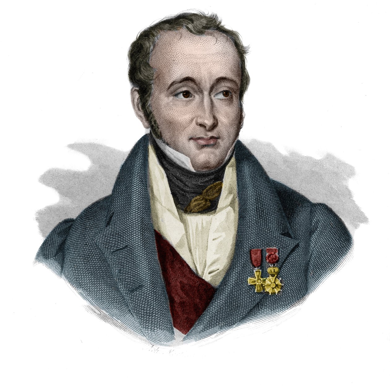 صورة للبارون غيوم دوبويترين (1777 - 1835) الجراح فرانسيه في "صور وتاريخ الرجال النافعين: الرجال والنساء من جميع البلدان وجميع الظروف ، الذين حصلوا على حقوق الاعتراف بالرجال" ، نشرته ونشره Societe M بواسطة مجهول مجهول
