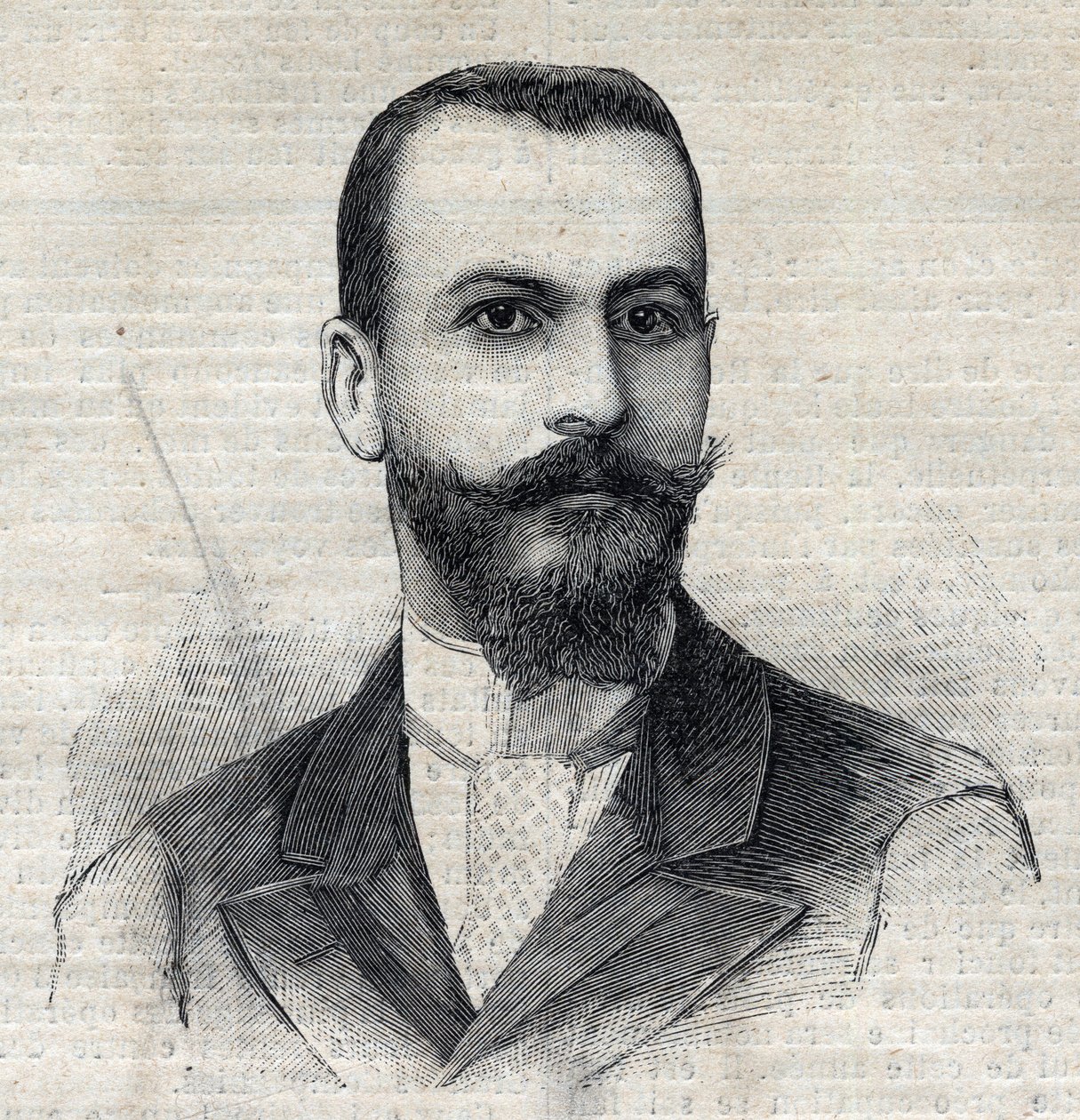 صورة لكازيمير مايستر (1867-1957) المستكشف الفرنسي في إفريقيا. نقش في "" Le Peute Parisien "" بواسطة مجهول مجهول