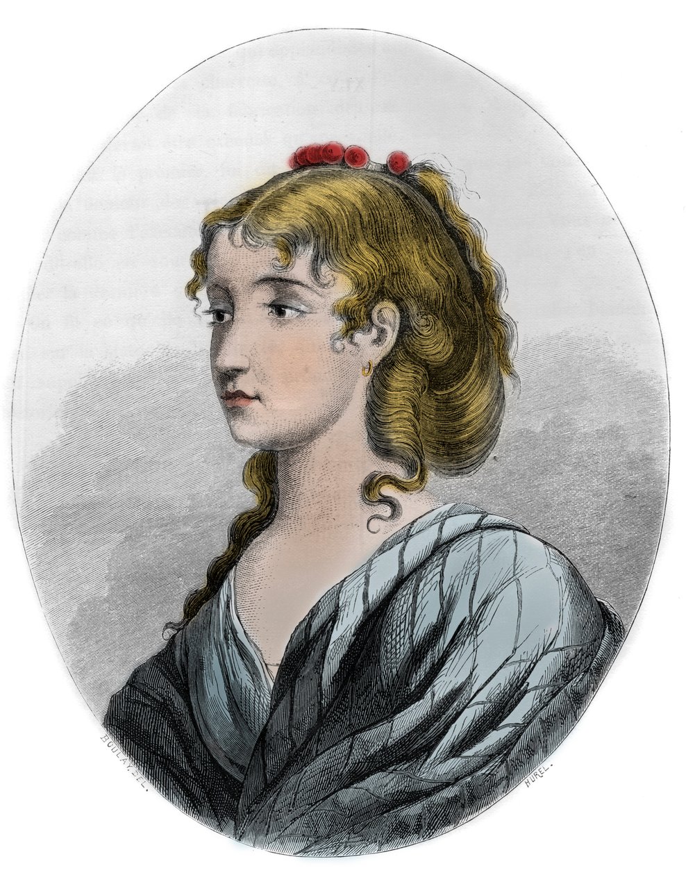 صورة لسيسيل إيمي رينو (1774-1794) ، الثورة الفرنسية - نقش من عام 1863 في "Le Livre Rouge - Histoire De L'echafaud en France" بواسطة Dupray de La Maherie - مجموعة خاصة بواسطة مجهول مجهول