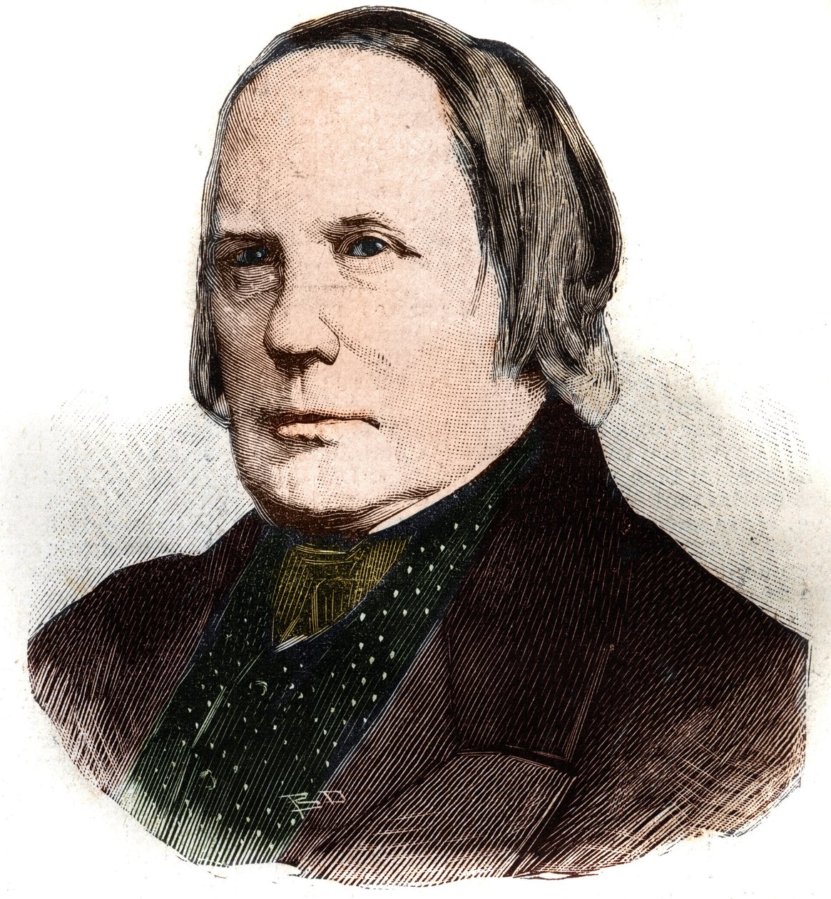 صورة لإدغار كوينيت (1803-1875) كاتب ومؤرخ فرنسي. نقش في "" Le Peute Parisien "" بواسطة مجهول مجهول