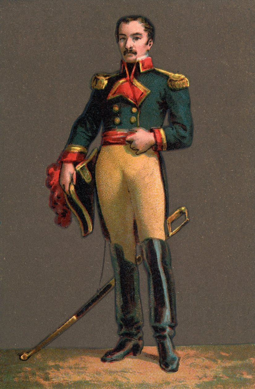 صورة لفرانسيسكو سولانو لوبيز (1827-1870) ديكتاتور باراغواي. مجموعة خاصة للطباعة الحجرية الملونة بواسطة مجهول مجهول