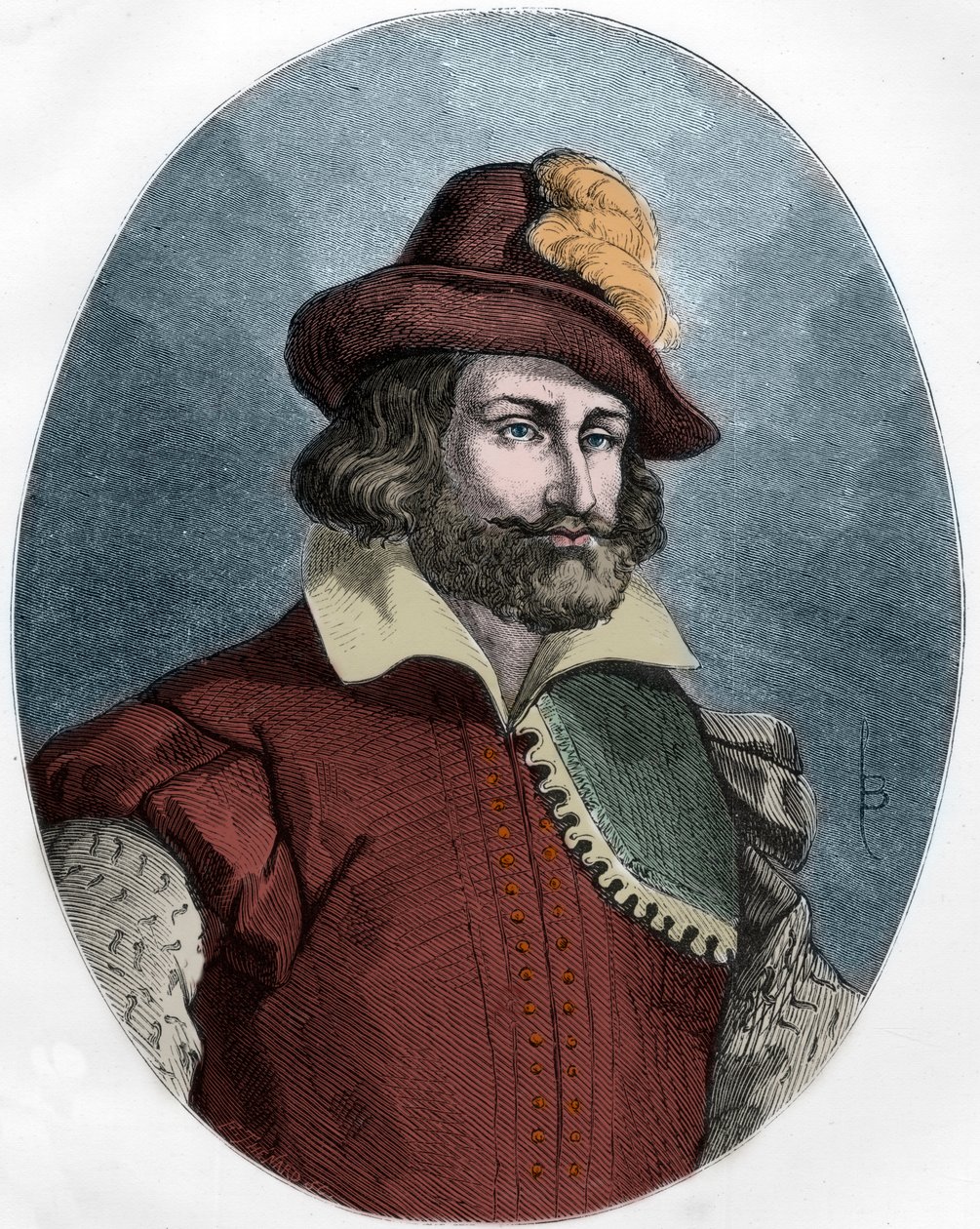 صورة لفرانسوا رافايلاك (1578-1610) ، قاتل هنري الرابع (1553-1610) نقش - صورة فرانسوا رافايلاك (1578-1610) قاتل الملك هنري الرابع (1553-1610) - نقش عام 1863 في "الكتاب الأحمر" - Histoire De L'echafaud en France "لدوبراي بواسطة مجهول مجهول