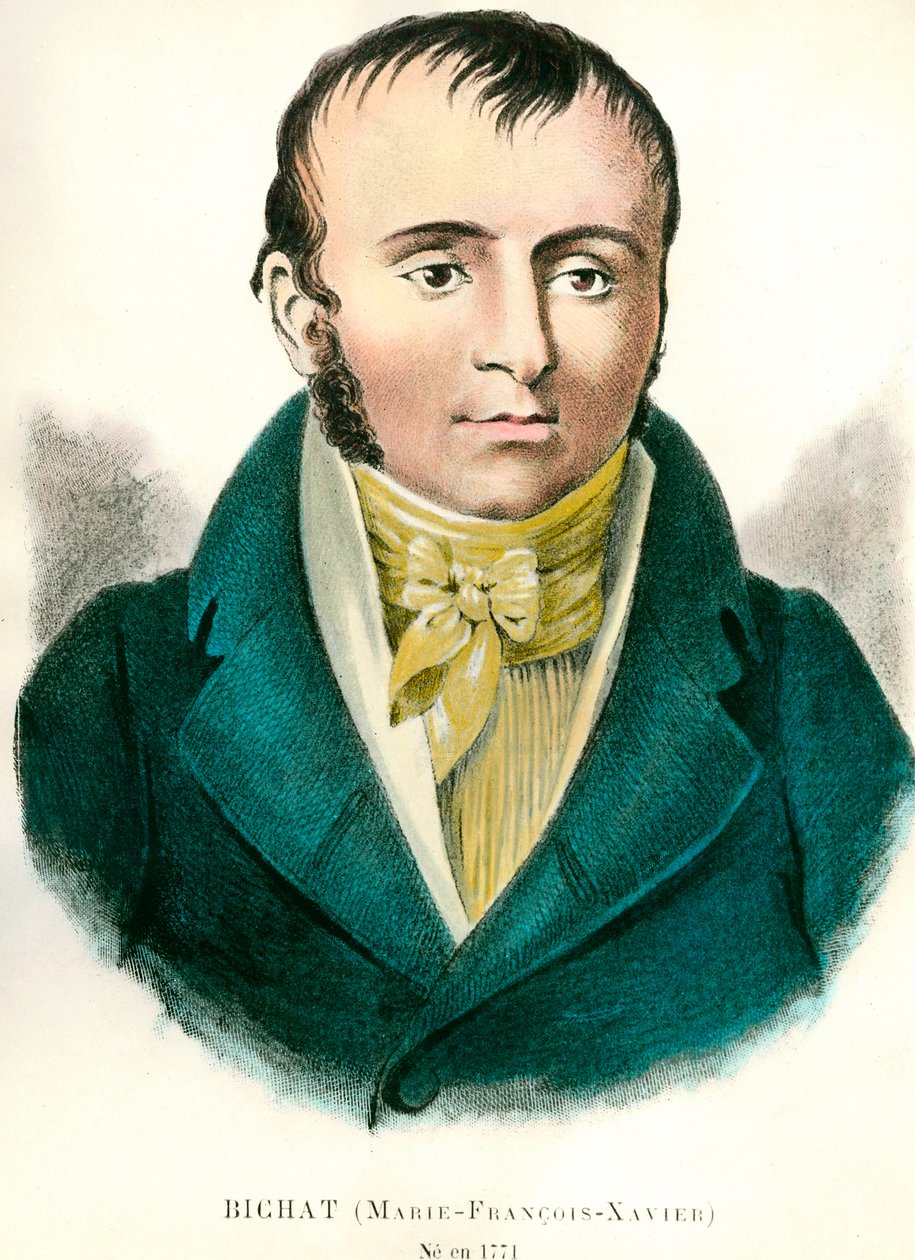 صورة للطبيب الفرنسي فرانسوا كزافييه بيشات (1771-1802). نقش القرن التاسع عشر. مجموعة خاصة بواسطة مجهول مجهول