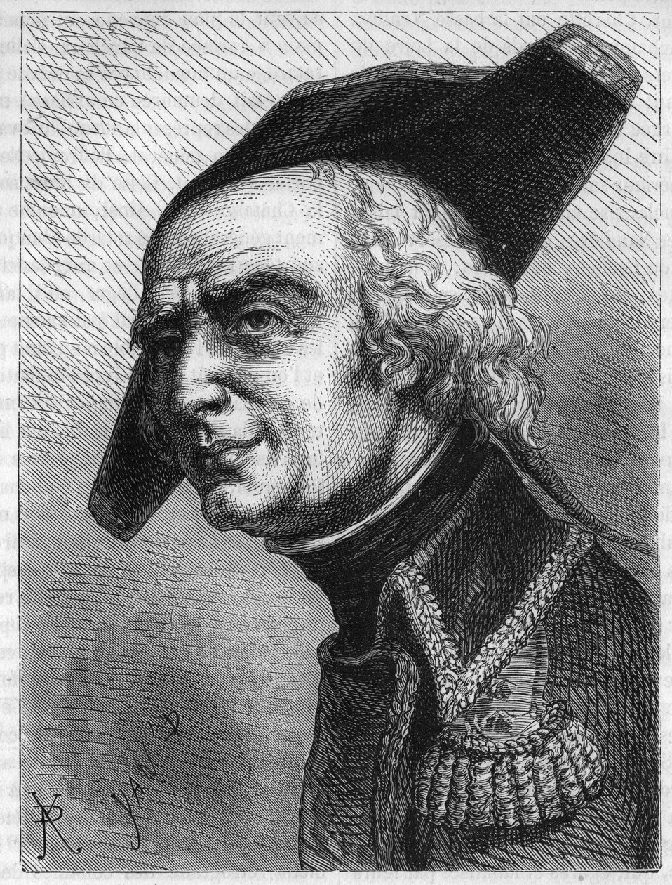 صورة للجنرال لوك سيميون أوغست داجوبيرت (1736-1794). نقش من عام 1866 في "Histoire de la Revolution francaise" لأدولف تيير. مجموعة خاصة. بواسطة مجهول مجهول