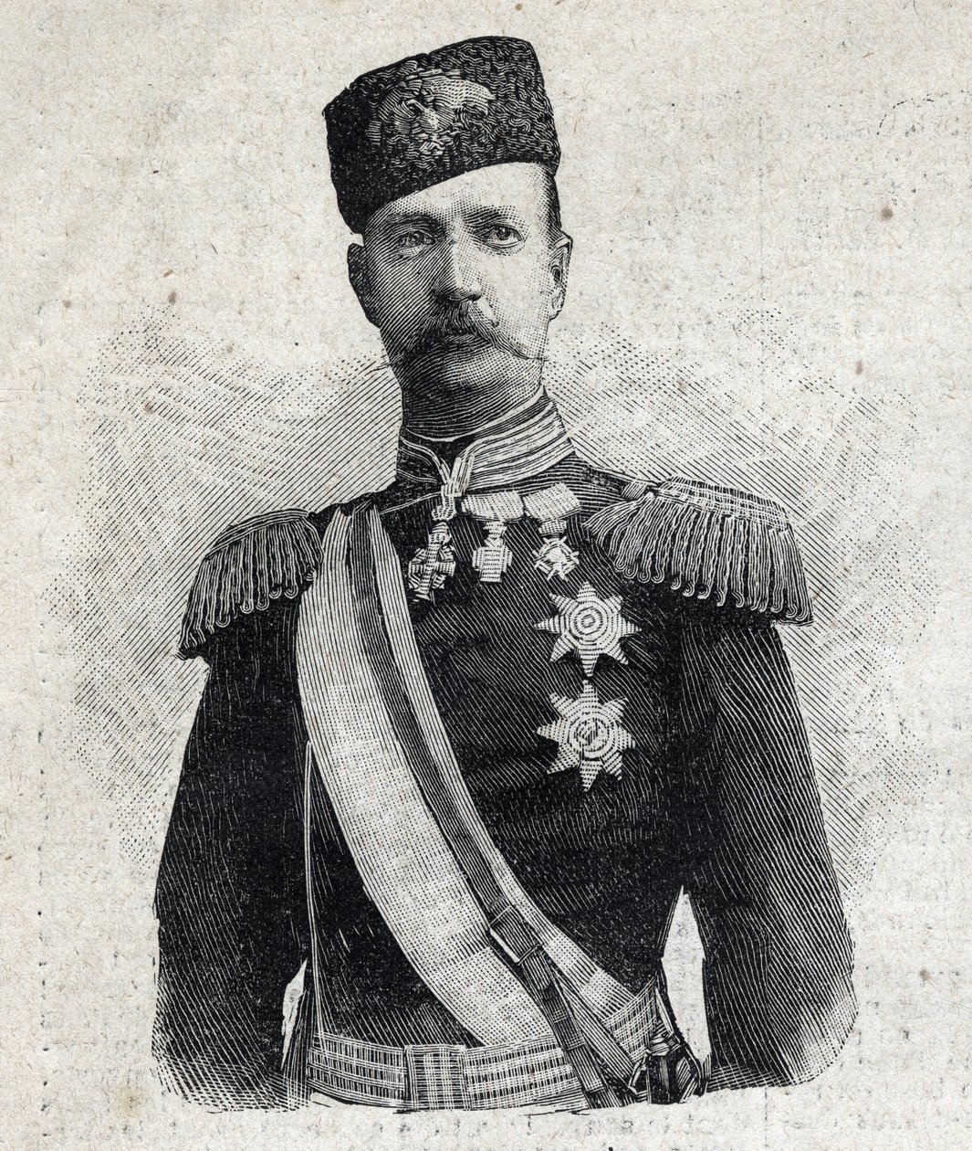 صورة لجورج الأول ملك اليونان (1845-1913). نقش في "" Le Peute Parisien "" بواسطة مجهول مجهول