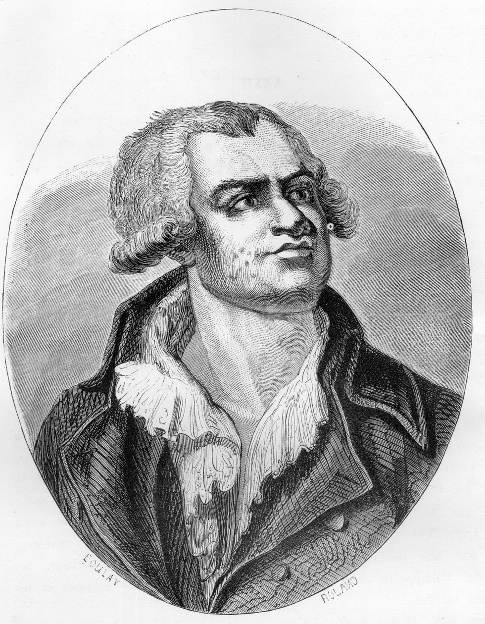 صورة جورج دانتون (1759 - 1794) الخطيب والسياسي - نقش عام 1863 في "الكتاب الأحمر - تاريخ دي لإخفاود في فرنسا" لدوبراي دو لا ماهري. مجموعة خاصة. بواسطة مجهول مجهول