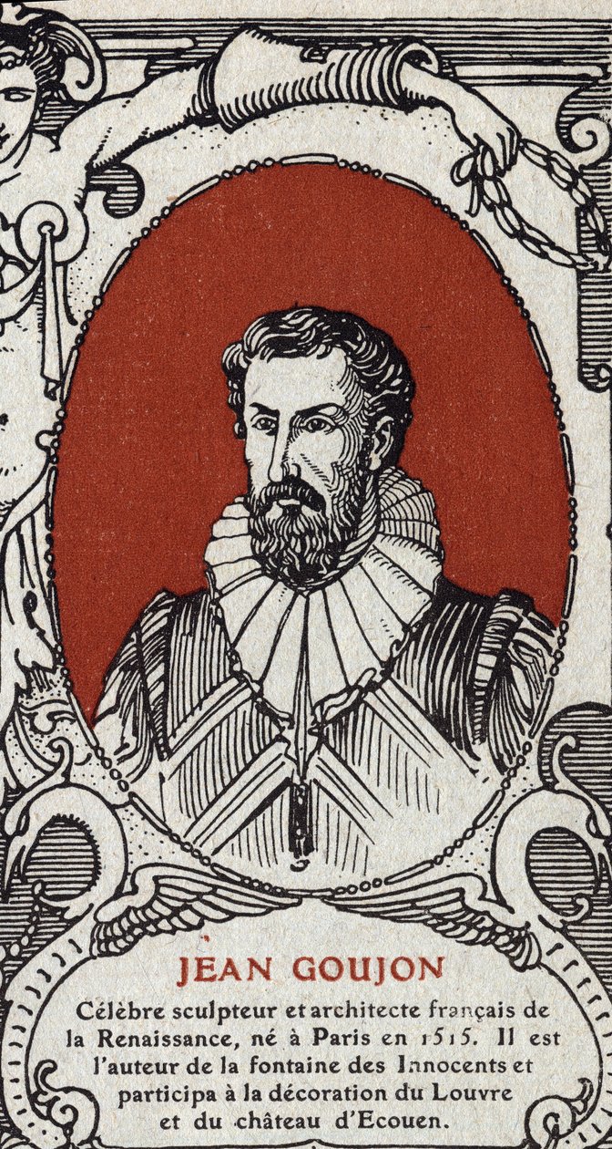 صورة جان جوجون (1510-1567) ، نحات ومهندس فرنسي. نقش من عام 1914. مجموعة خاصة. بواسطة مجهول مجهول