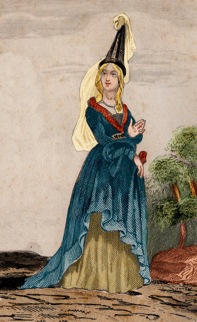 صورة لجوان فلاندرز (1295-1374) ، زوجة جان دي مونتفورت ، دوق بريتاني (1293-1345). نقش من 1859 في "" لوموند. تاريخ جميع الشعوب من أبعد الأوقات حتى يومنا هذا ". بواسطة ME de Lostalot-Bachoue (Lostalot Bachoue). العلاقات العامة بواسطة مجهول مجهول