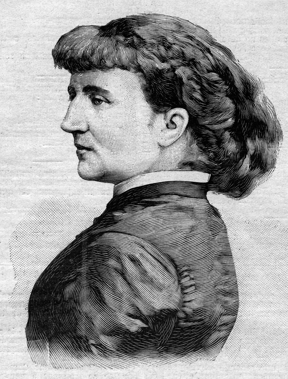 صورة لكاثرين أوشيا ثم كاثرين بارنيل (1846-1921) ، الأرستقراطية الإنجليزية. نقش على "" Le petit Parisien "من عام 1891. مجموعة خاصة. بواسطة مجهول مجهول