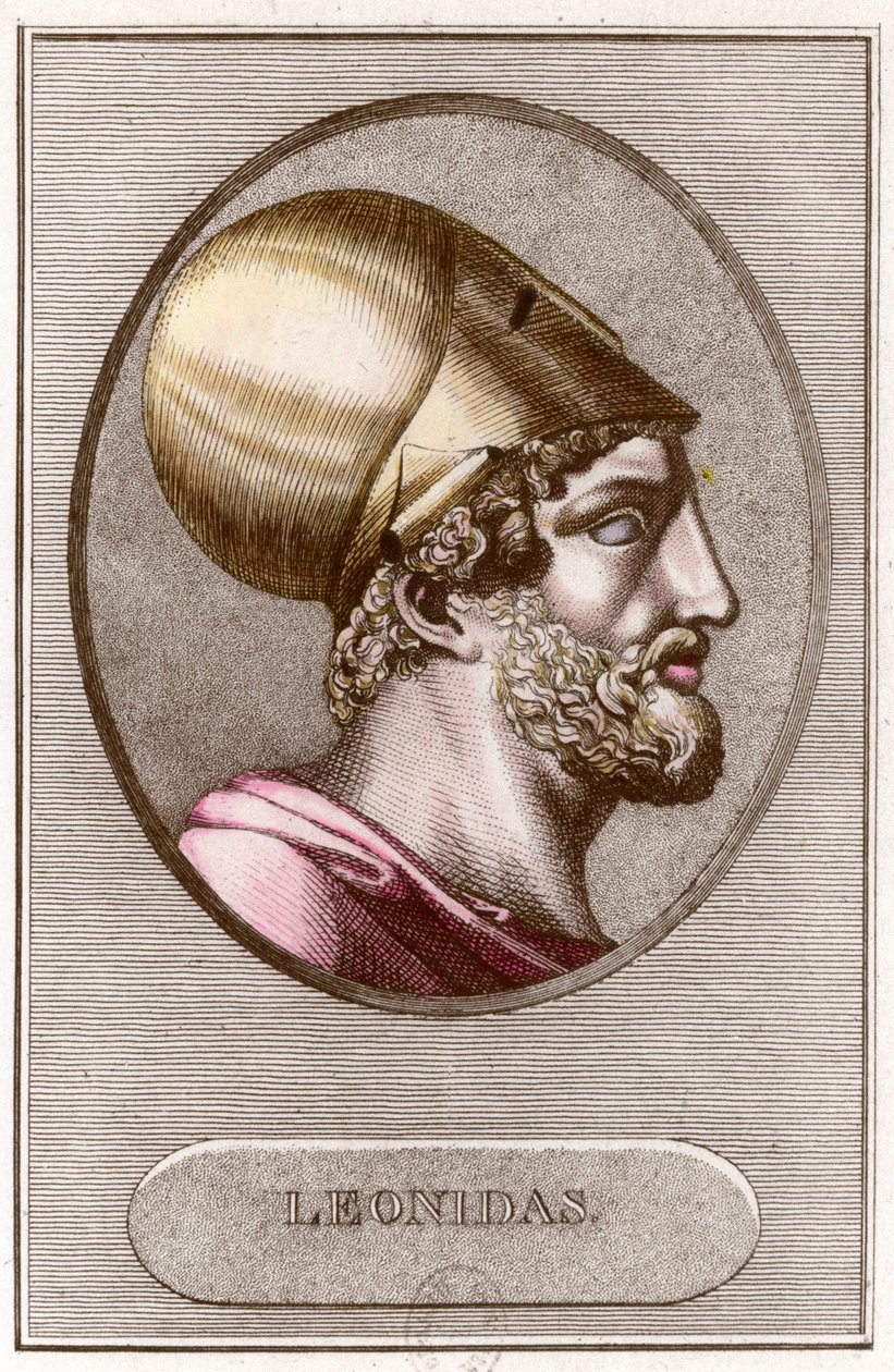 Portrait of Leonidas 1st, King of Sparta from - 491 a - 480. Engraving. Private collection. بواسطة مجهول مجهول